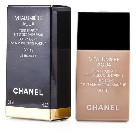 chanel vitalumiere aqua spf15 30 мл тон 12 beige rose|Chanel vitalumière aqua sunscreen.